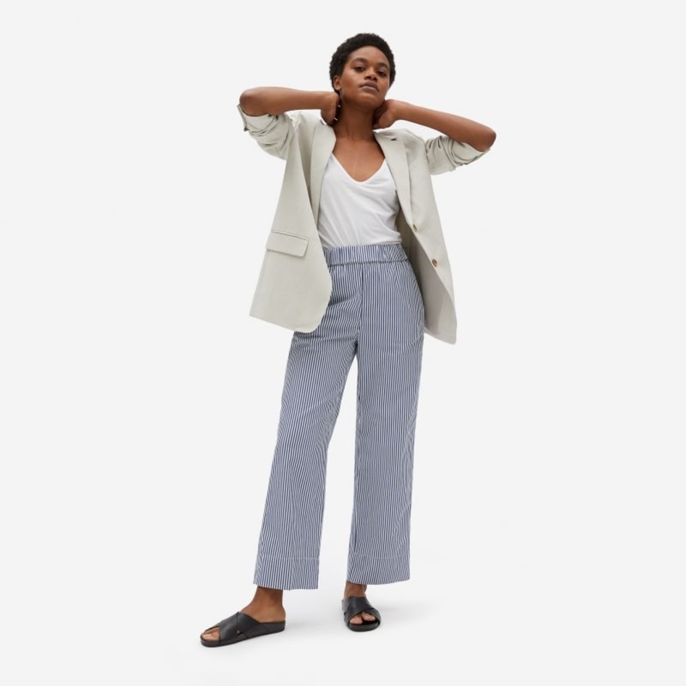 Everlane ‘The Easy Pant’ blue/white stripe sz 4